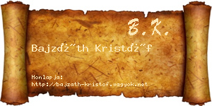 Bajzáth Kristóf névjegykártya